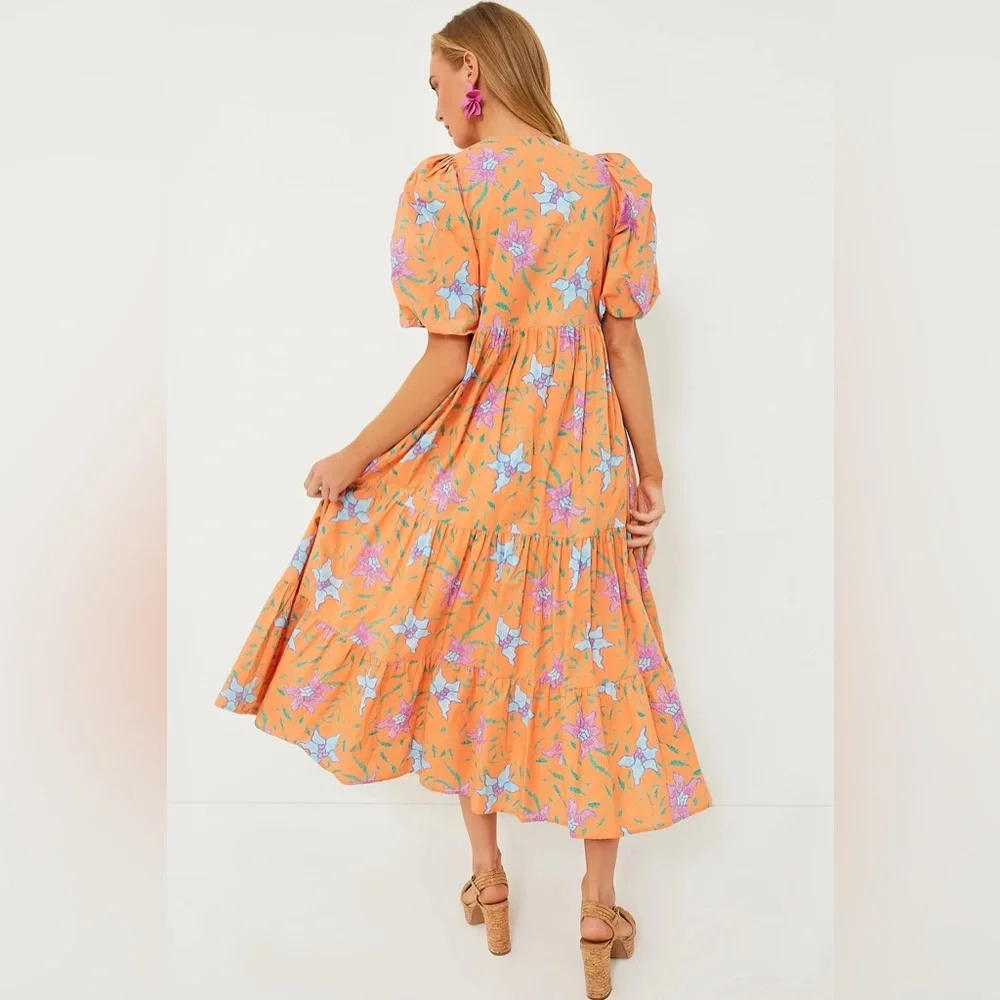 Tuckernuck Hyacinth House Orange Floral Dress - Picture 2 of 6